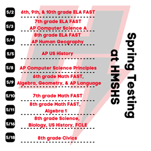 Spring Testing Schedule